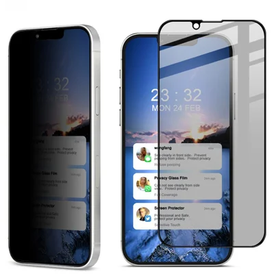 IMAK Anti-Spy 9H Hardness Anti-Peep Full Coverage Tempered Glass Screen Protector for iPhone 13 Pro Max / 14 Plus
