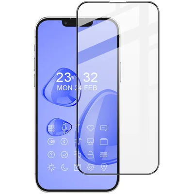 IMAK Pro+ Smooth Clear Abrasion Resistant Full Coverage Full Glue HD Clear AGC Tempered Glass Screen Protector for iPhone 13 Pro Max / 14 Plus