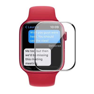 ENKAY HAT PRINCE 3D Curved Full Coverage Soft PC Edge + PMMA Tempered Glass Screen Protector HD Clear Film for Apple Watch Series 7 41mm