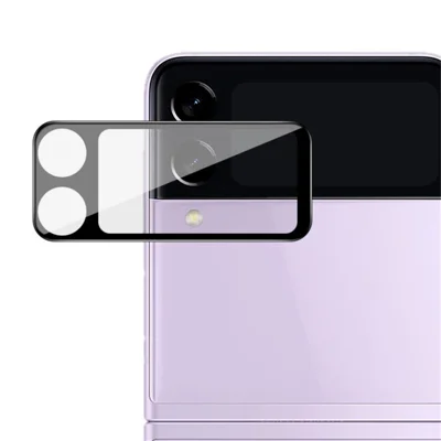 IMAK Anti-Kras Transparante Gehard Glas Camera Lens Protector zonder Luchtbellen (Zwarte Versie) voor Samsung Galaxy Z Flip3 5G