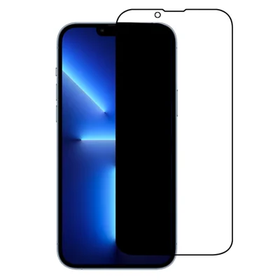 Anti-spy Full Screen Coverage Silk Printing Scratch Resistant Tempered Glass Screen Guard Film (Side Glue) for iPhone 13 Pro Max / 14 Plus