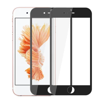 AMORUS 2 stk / sæt HD Clear Full Glue Silkeprint Sekundær Hærdet Klart Hærdet Glas Skærmprotector til iPhone 8 Plus / 7 Plus / 6 Plus - Sort
