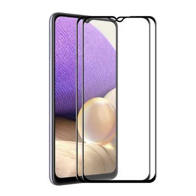ENKAY HAT PRINCE 2 pièces / lot Verre trempé avec colle complète Impression en soie plein écran 6D pour Samsung Galaxy A32 5G / M32 5G
