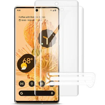 IMAK 2 unidades/Juego Película de hidrogel III Protector de pantalla protector TPU anti polvo de cobertura completa para Google Pixel 6 Pro 