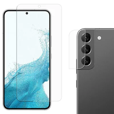 Voor Samsung Galaxy S22+ 5G 9H Hardheid 2.5D Gevoelige Aanraking AGC Glas Gehard Glas Displaybeschermer + Precieze Uitsparing Cameralensbeschermer