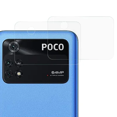 Dla Xiaomi Poco M4 Pro 4G 2 szt./komplet folia na obiektyw aparatu 2.5D o wysokiej przejrzystości ochronna folia z hartowanego szkła chroniąca przed zarysowaniami