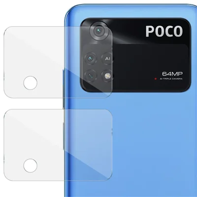 IMAK 2 szt./zestaw na Xiaomi Poco M4 Pro 4G odporna na zużycie folia ochronna na obiektyw z hartowanego szkła HD bez pęcherzyków powietrza