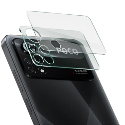 IMAK för Xiaomi Poco X4 Pro 5G, täckande högtransparens klar tempersglasfilmskärm för kamerobjektiv + akrylobjektivlock