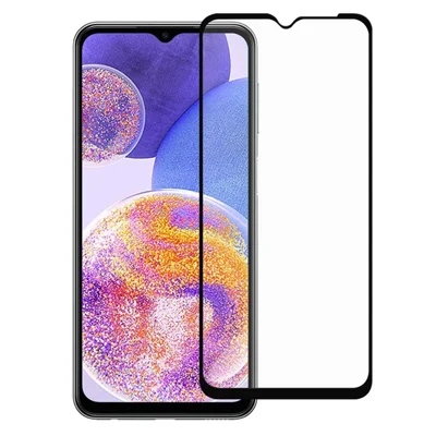 For Samsung Galaxy A23 5G (Global Version) / 4G Black Edge Screen Protector HD Clear Anti-Fingerprint Full Glue Full Screen Protection AGC Tempered Glass Film