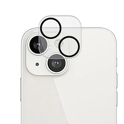 MOCOLO for iPhone 14 6.1 inch HD Tempered Glass Camera Lens Protector Black Night Circle Silk Printing 9H Lens Screen Cover Film