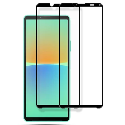 AMORUS 2Pcs/Pack for Sony Xperia 10 IV HD Anti-scratch Secondary Strengthening Full Glue Silk Printing Black Edge Tempered Glass Screen Protector