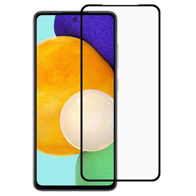 For Samsung Galaxy A52 4G / 5G / A52s 5G Side Glue Screen Protector 9D Tempered Glass Full Cover Silk Printing Screen Film