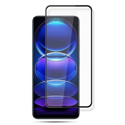 MOCOLO für Xiaomi Redmi Note 12 5G (China) / (Indien) / (Global) / Poco X5 5G Gehärtetes Glas Sekundärer Hartbeschichteter Displayschutz Vollklebe-Beschichtung mit Seidendruck Ultraklare Folie – Schwarz