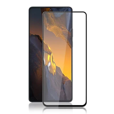 MOCOLO na Xiaomi Poco F5 5G / Redmi Note 12 Turbo, folia z hartowanego szkła, z nadrukiem jedwabnym, pełny ekran ochronny - Czarny