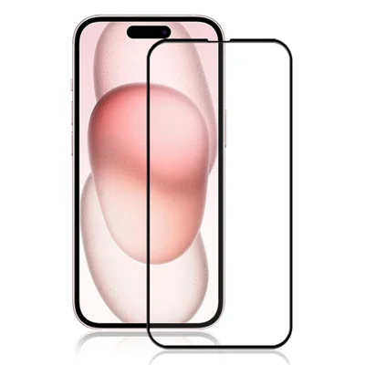 MOCOLO Für iPhone 15 Plus Seidendruckfull Screen Protector Gehärtetes Glas Sekundäre Härtungsfolie - Schwarz