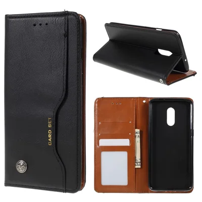 Auto-absorbed Wallet Leather Stand Phone Cover for OnePlus 7 - Black