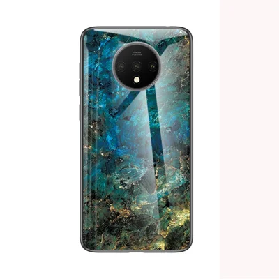 Marble Grain Tempered Glass PC + TPU Mobile Casing for OnePlus 7T - Emerald