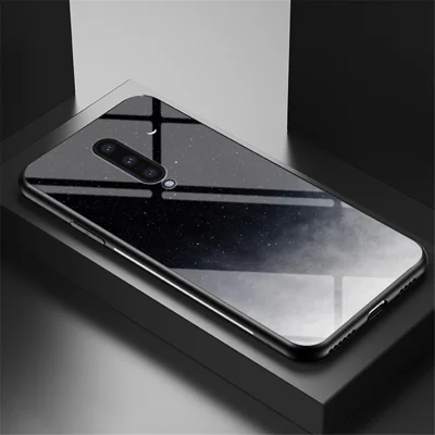 Starry Sky Tempered Glass + PC + TPU Mobile Phone Cover for OnePlus 8 - Starry Crescent Moon