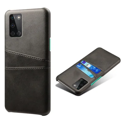 KSQ dobbeltkortplads PU-læderbezug hård PC mobiltelefonbeskyttelsesdæksel til OnePlus 8T - Sort