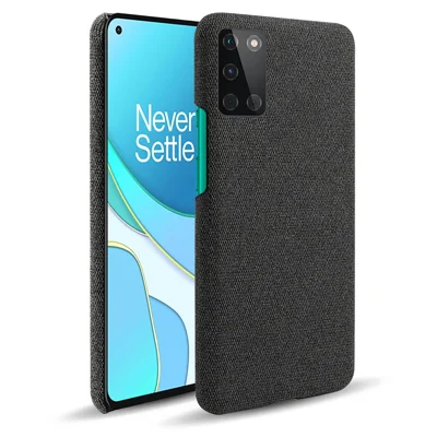 Stofbelagt hård plast mobiltelefonkapsel til OnePlus 8T - Sort