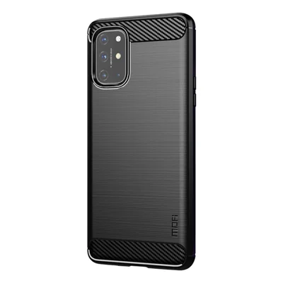 MOFI blød TPU-kulstofstof rygtekasse til OnePlus 8T - Sort