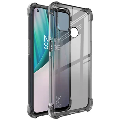 IMAK Silky Anti-drop Ultra Thin TPU Shell Case + Screen Protector Film for OnePlus Nord N100 - Transparent Black