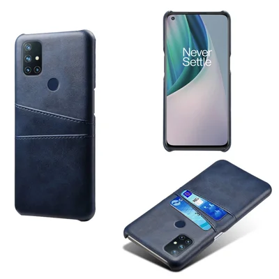 PC + PU Leather Coated Case with Dual-Card Slots for OnePlus Nord N10 5G - Blue