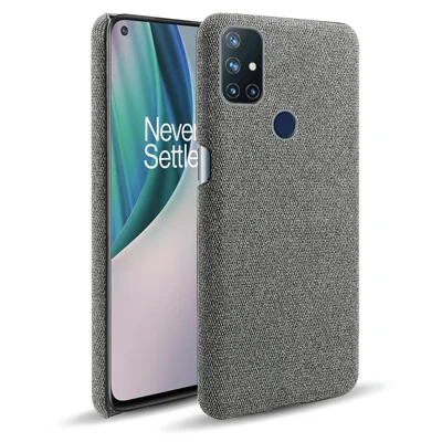 Cloth Texture Plastic Phone Case for OnePlus Nord N10 5G - Grey