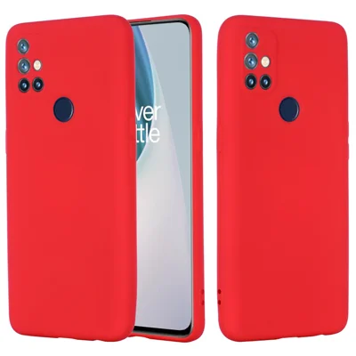 Shockproof Soft Liquid Silicone Phone Case for OnePlus Nord N10 5G - Red