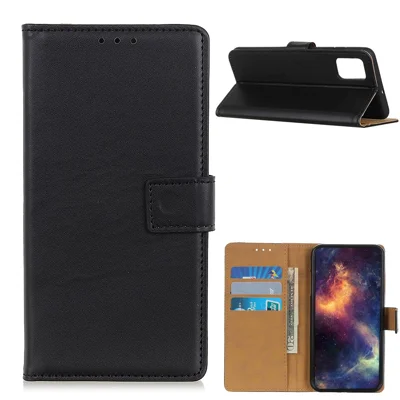 Leather Wallet Stand Mobile Phone Shell for OnePlus 9 Pro Magnetic Clasp Design Case - Black