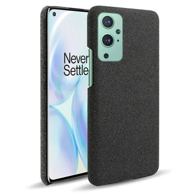 Cloth Texture Plastic Back Case for OnePlus 9 (EU / US Version) - Black
