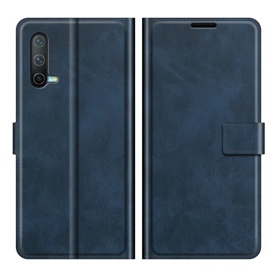 Magnetic Square Clasp Wallet Stand Leather Case Protector for OnePlus Nord CE 5G - Blue