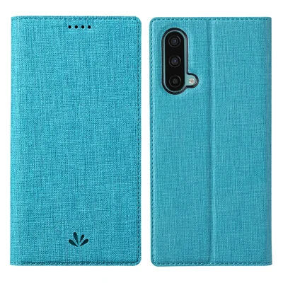 VILI DMX Series PU Leather Card Holder Folio Flip Stand Magnetic Phone Cover for OnePlus Nord CE 5G - Blue