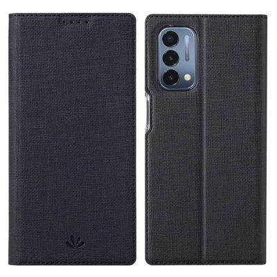 VILI DMX Series PU Leather Flip Shockproof Magnetic Suction Strong Closure Wallet Phone Case for OnePlus Nord N200 5G - Black