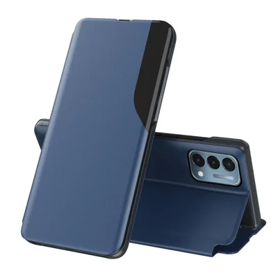 Phone Case Folio Flip PU Leather Stand Cover for OnePlus Nord N200 5G - Blue