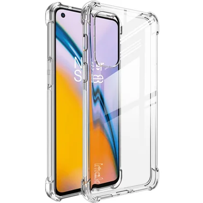 IMAK Stootvaste Beschermende Duidelijke Zachte TPU Bumper Achterklep met Schermbeschermer voor OnePlus Nord 2 5G - Transparant