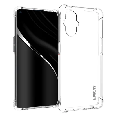 ENKAY HAT PRINCE Enhanced Four Corner Anti-slip Side Strip Transparent TPU Cover Case for OnePlus Nord N20 5G