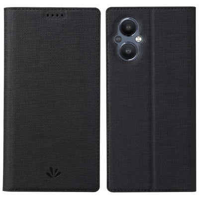 VILI DMX Series PU Leather Stand Phone Case for OnePlus Nord N20 5G Magnetic Auto-absorbed Card Slot Cover - Black