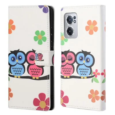 Pattern Printing Leather Case for OnePlus Nord CE 2 5G, Full-Protected Cover Shell with Wallet Stand - Owls in the Branch