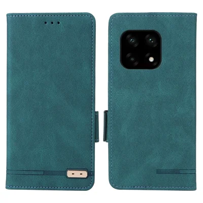 PU Leather Phone Case for OnePlus 10 Pro, Hardware Design Wallet Stand Inner TPU Protective Cover - Blue