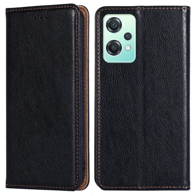 For OnePlus Nord CE 2 Lite 5G Shockproof Phone Case Stand Wallet PU Leather Magnetic Absorption Protective Cover - Black