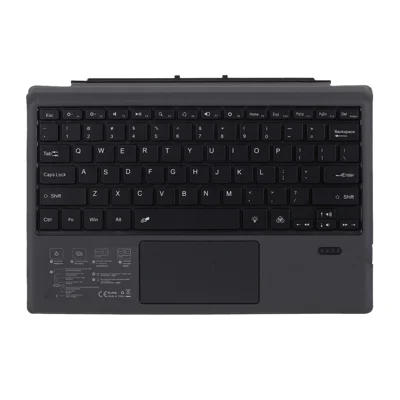 Ultraschlanker magnetischer kabelloser Bluetooth-Tastatur mit Touchpad aus PU-Leder für Surface Pro 6 / 5 / 4 / 3 – Dunkelgrau