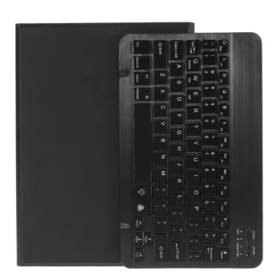 Detachable 2 in 1 ABS Bluetooth-compatible Keyboard Leather Tablet Cover [with Backlight] for iPad 10.2 (2021)/(2020)/(2019) (A102) - Black