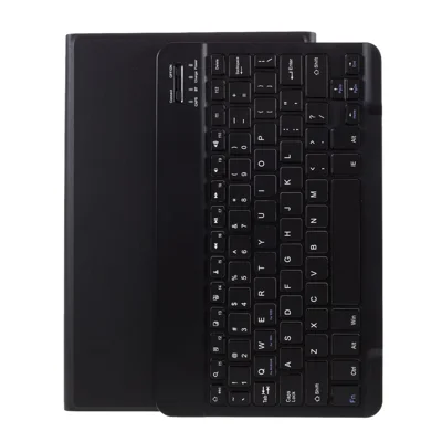 Bluetooth-kompatibles Tastatur-Leder-Stativ-Etui für Lenovo Tab M10 Plus – Schwarz