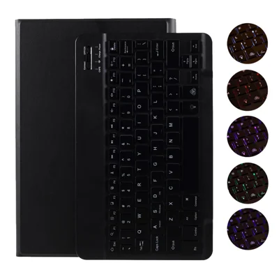 Bluetooth Backlight Keyboard Leather Stand Shell for Lenovo Xiaoxin Pad Pro 11.5 J606F - Black