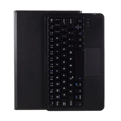 Kabelloses Bluetooth-kompatibles Touch-Keyboard + Lederschutzhülle Set für Lenovo Tab M10 Plus – Schwarz