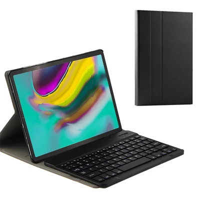 Leather Tablet Stand Case with Wireless Bluetooth-compatible Keyboard for Samsung Galaxy Tab A 10.1 (2019) T510 - Black