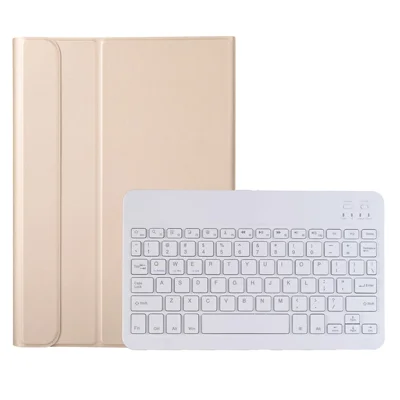 A08 Ultra-Thin Bluetooth-compatible Keyboard Leather Case with Magnetic Clasp for Samsung Galaxy Tab A8 10.5 (2021) (SM-X205 / X200) - Gold