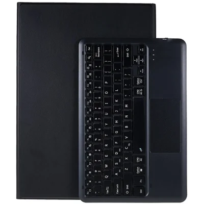 T900B-A For Samsung Galaxy Tab S10 Ultra / S9 Ultra / S8 Ultra Bluetooth-compatible Keyboard Detachable Leather Case with Touchpad - Black