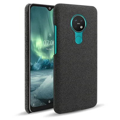 Cloth Texture PC Hard Phone Shell Case for iNokia 7.2 - Black